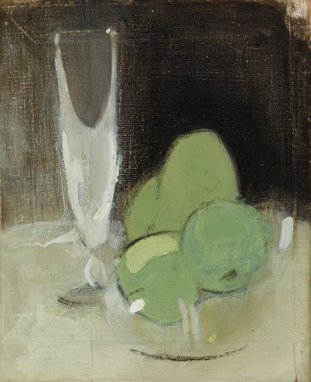 Mele verdi e bicchiere di champagne da Helene Schjerfbeck