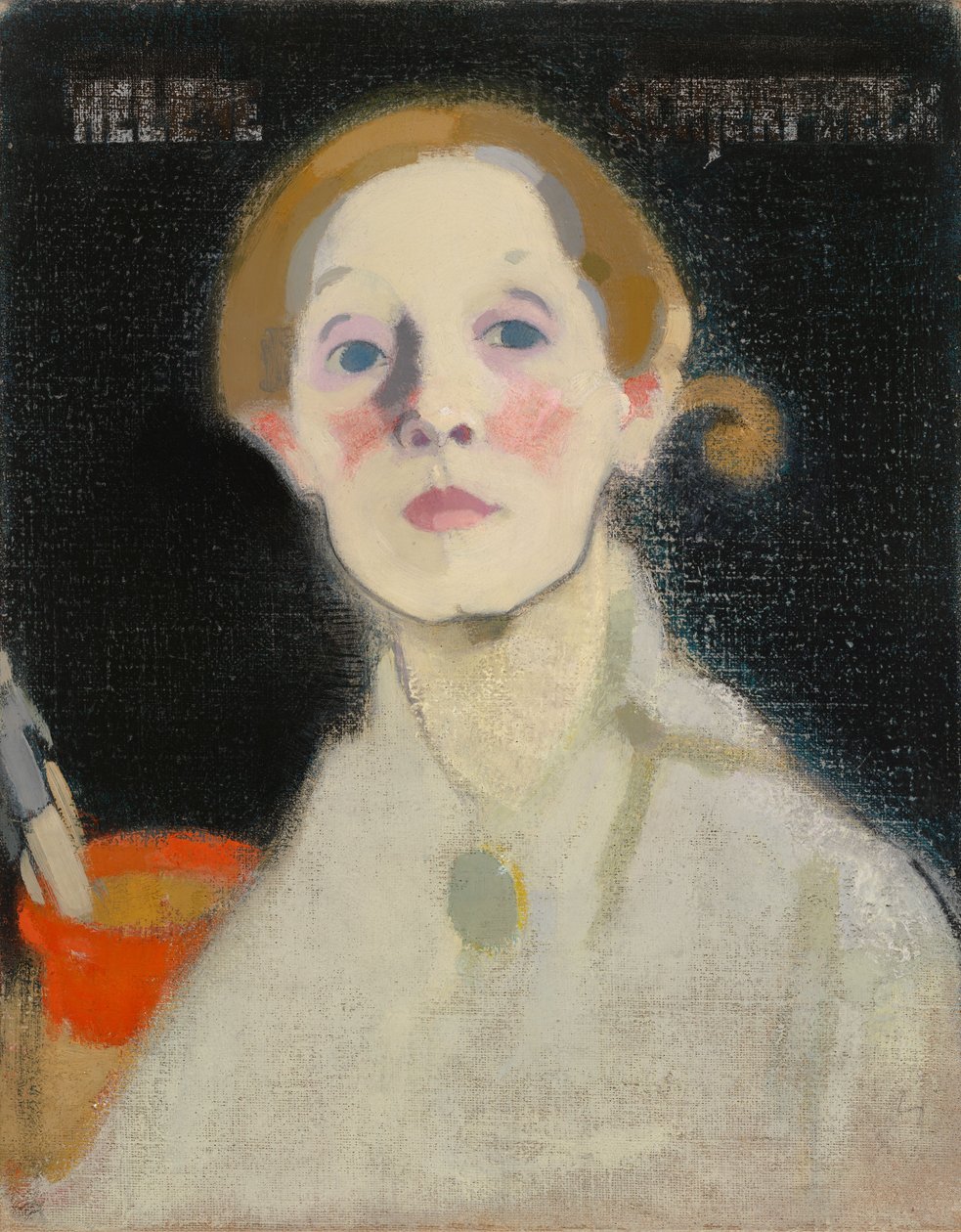 Autoritratto, sfondo nero da Helene Schjerfbeck