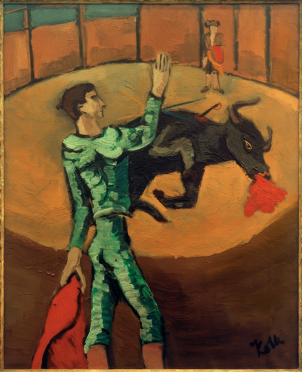 Arena con torero e toro morente (Tauromachia III) da Helmut Kolle