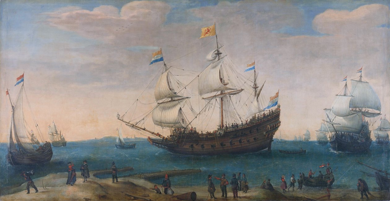La Mauritius e altre navi delle Indie Orientali da Hendrick Cornelisz. Vroom
