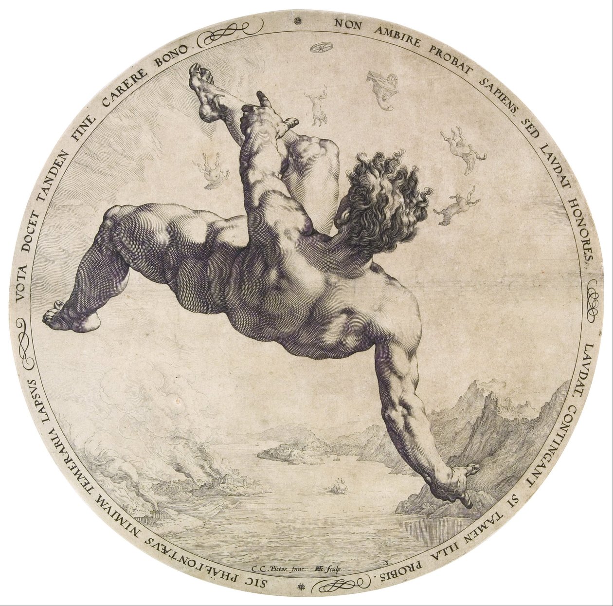 Phaethon dalla serie dei Quattro Disgraziati da Hendrik Goltzius