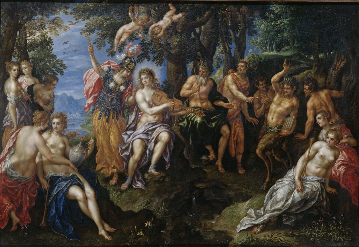 La gara tra Apollo e Pan da Hendrick de Clerck