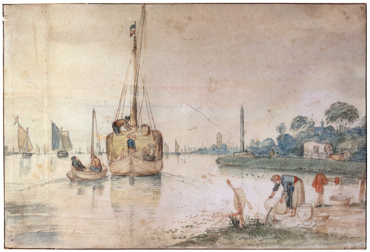 Una chiatta con fieno da Hendrick Avercamp