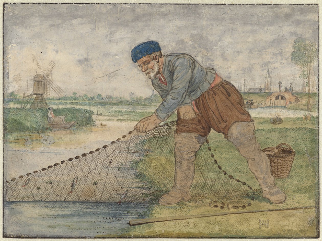 Pescatore che tira la rete da Hendrick Avercamp