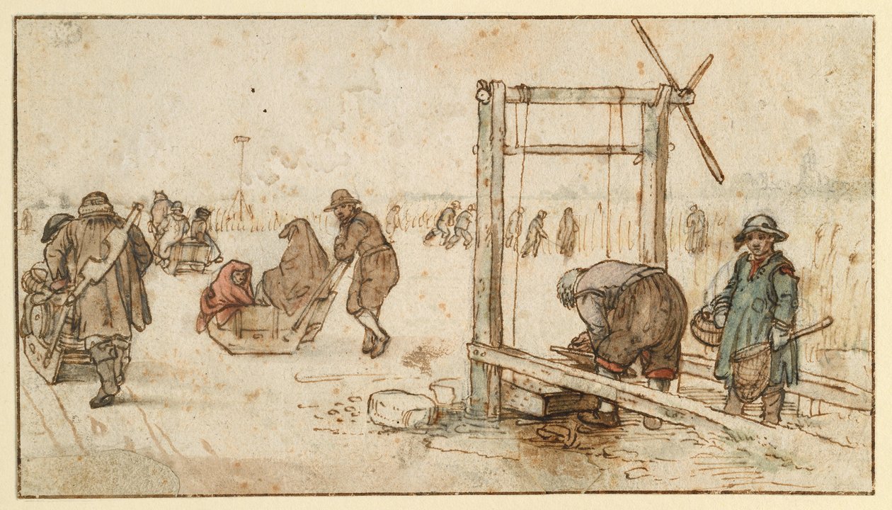 Tre slitte sul ghiaccio da Hendrick Avercamp