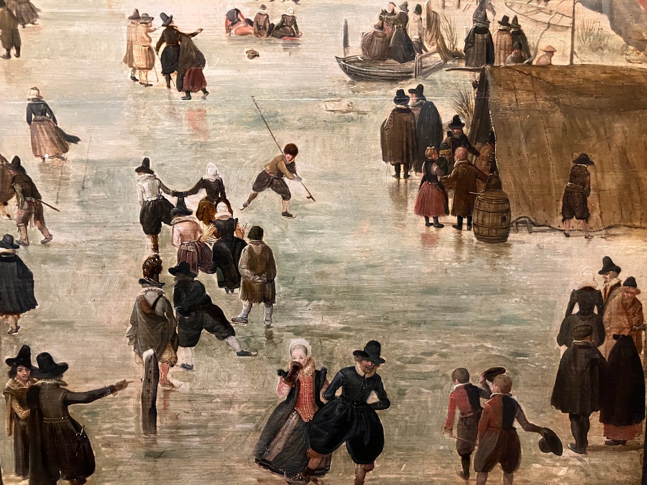 Olandese: IJslandschap / Pattinaggio su ghiaccio Paesaggio invernale con numerosi pattinatori da Hendrick Avercamp