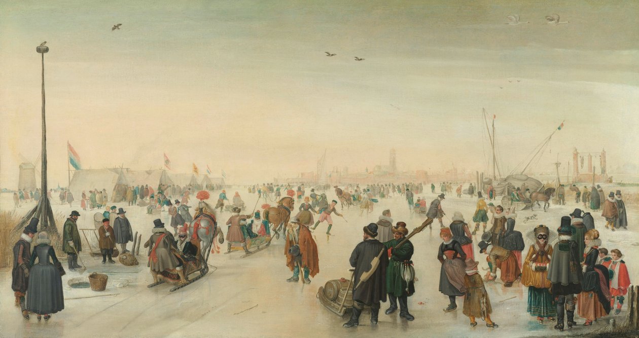 Godendosi il Ghiaccio vicino a una Città da Hendrick Avercamp