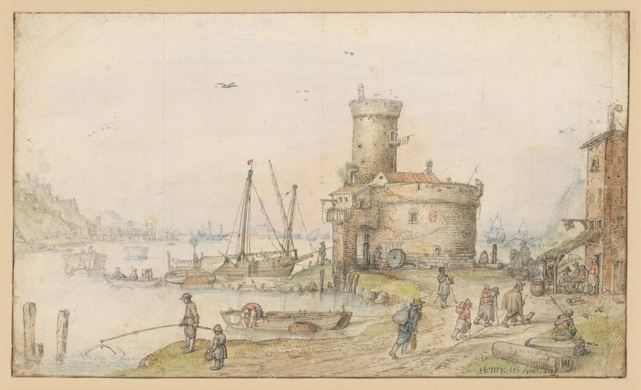 Città su un fiume da Hendrick Avercamp