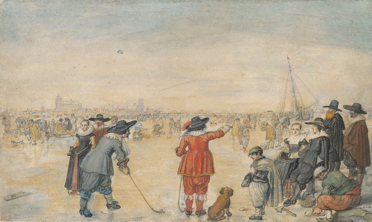 Giochi invernali sul fiume Ijssel ghiacciato da Hendrick Avercamp