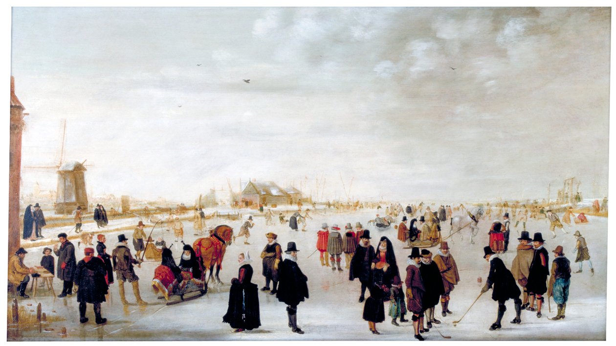 Paesaggio invernale sul fiume Ijsel vicino a Kampen da Hendrick Avercamp