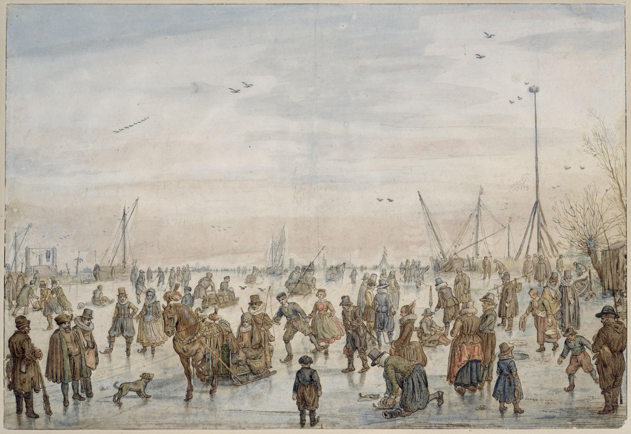 Paesaggio invernale al tramonto da Hendrick Avercamp