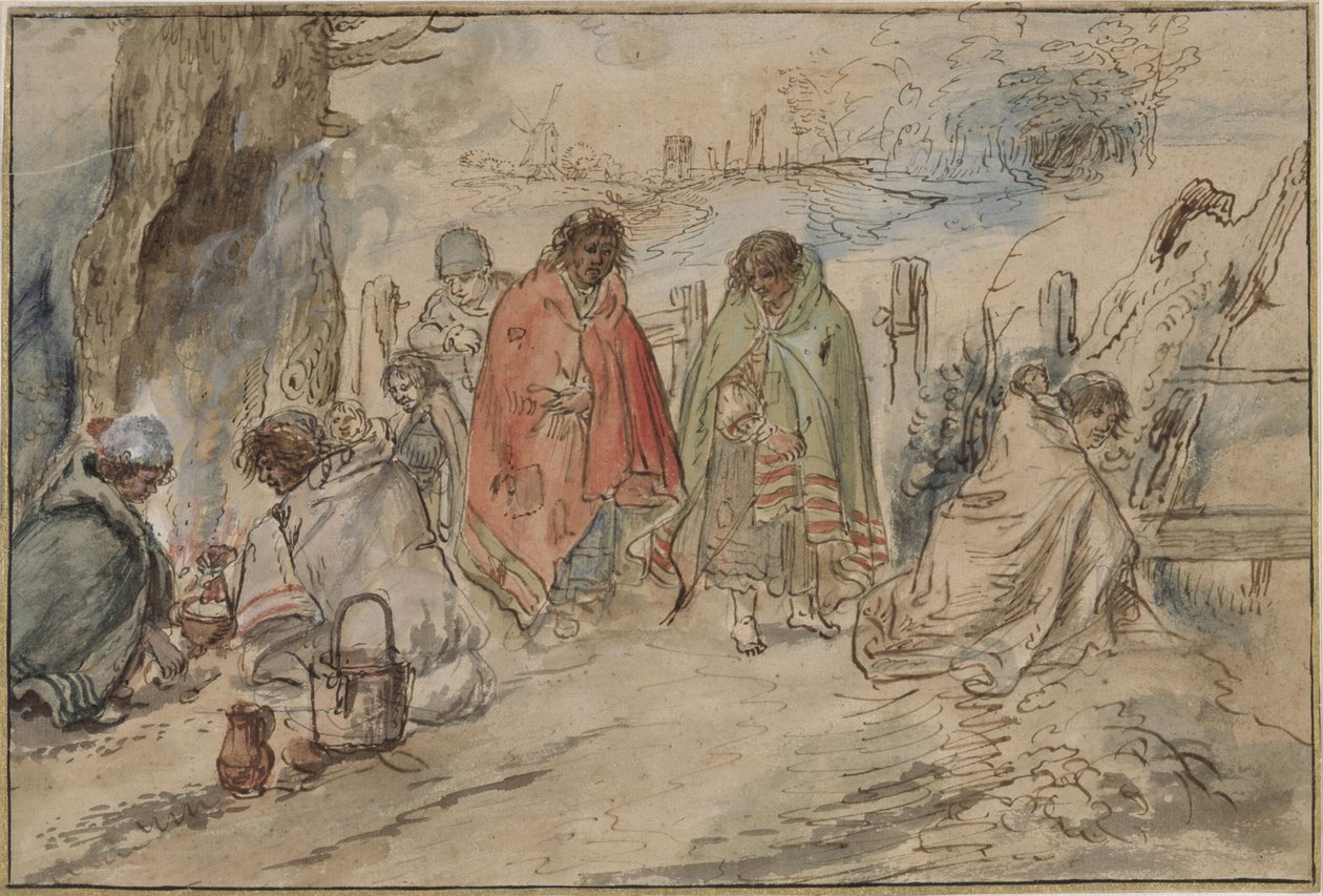 Zingari al falò da Hendrick Avercamp