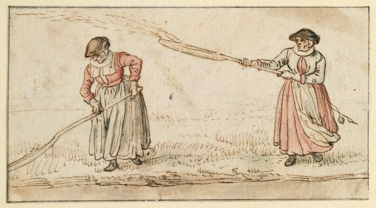 Due donne con delle pale da Hendrick Avercamp