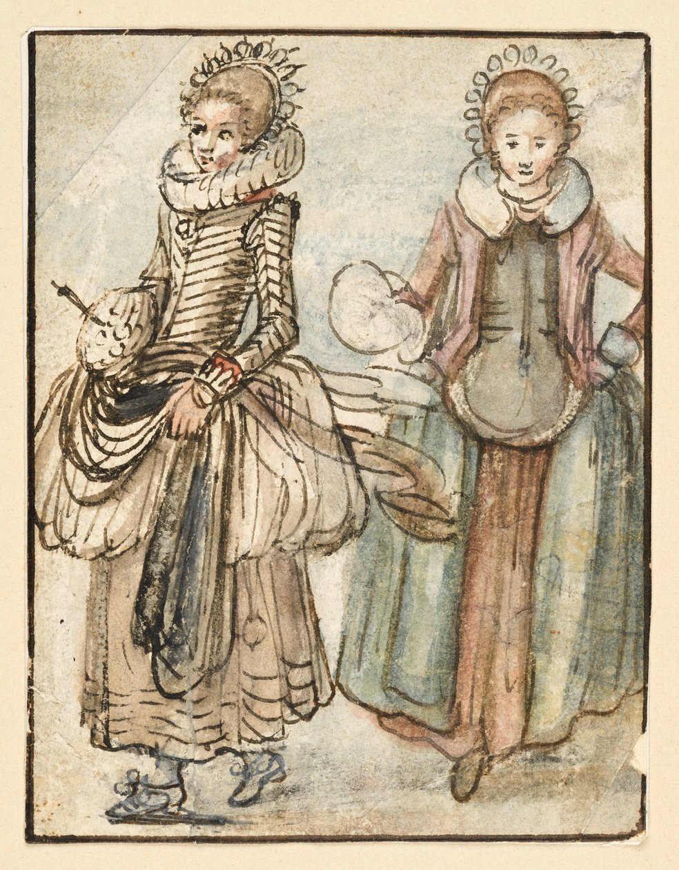 Due donne in piedi da Hendrick Avercamp
