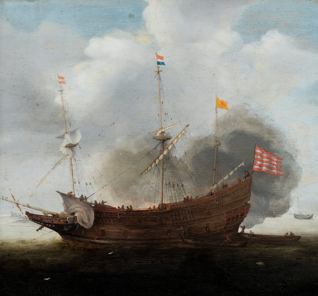 Una nave da guerra da Hendrick Cornelisz Vroom