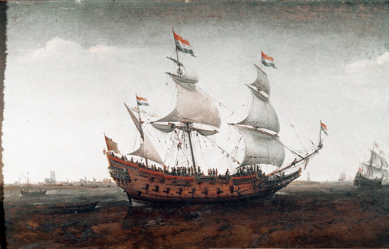 Nave olandese in mare aperto da Hendrick Cornelisz. Vroom