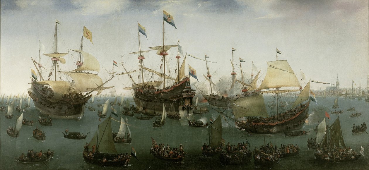 Il ritorno ad Amsterdam della seconda spedizione nelle Indie Orientali, 19 luglio 1599 da Hendrick Cornelisz. Vroom