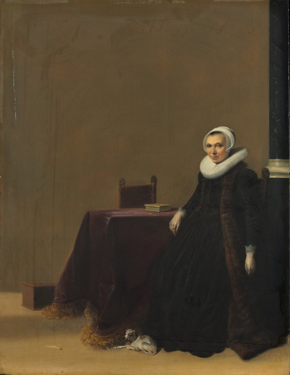 Ritratto di una donna con un cane, c.1635 da Hendrick Gerritsz Pot