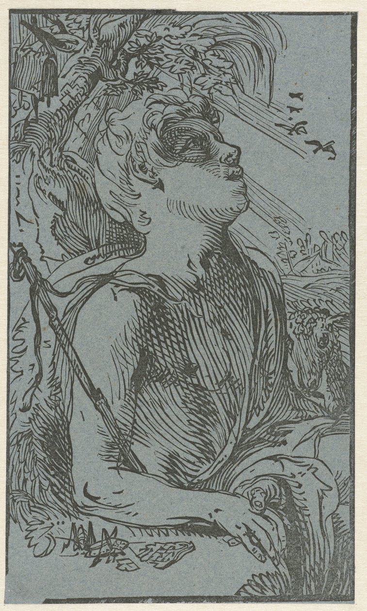 San Giovanni Battista nel deserto da Hendrick Goltzius (attributed to)