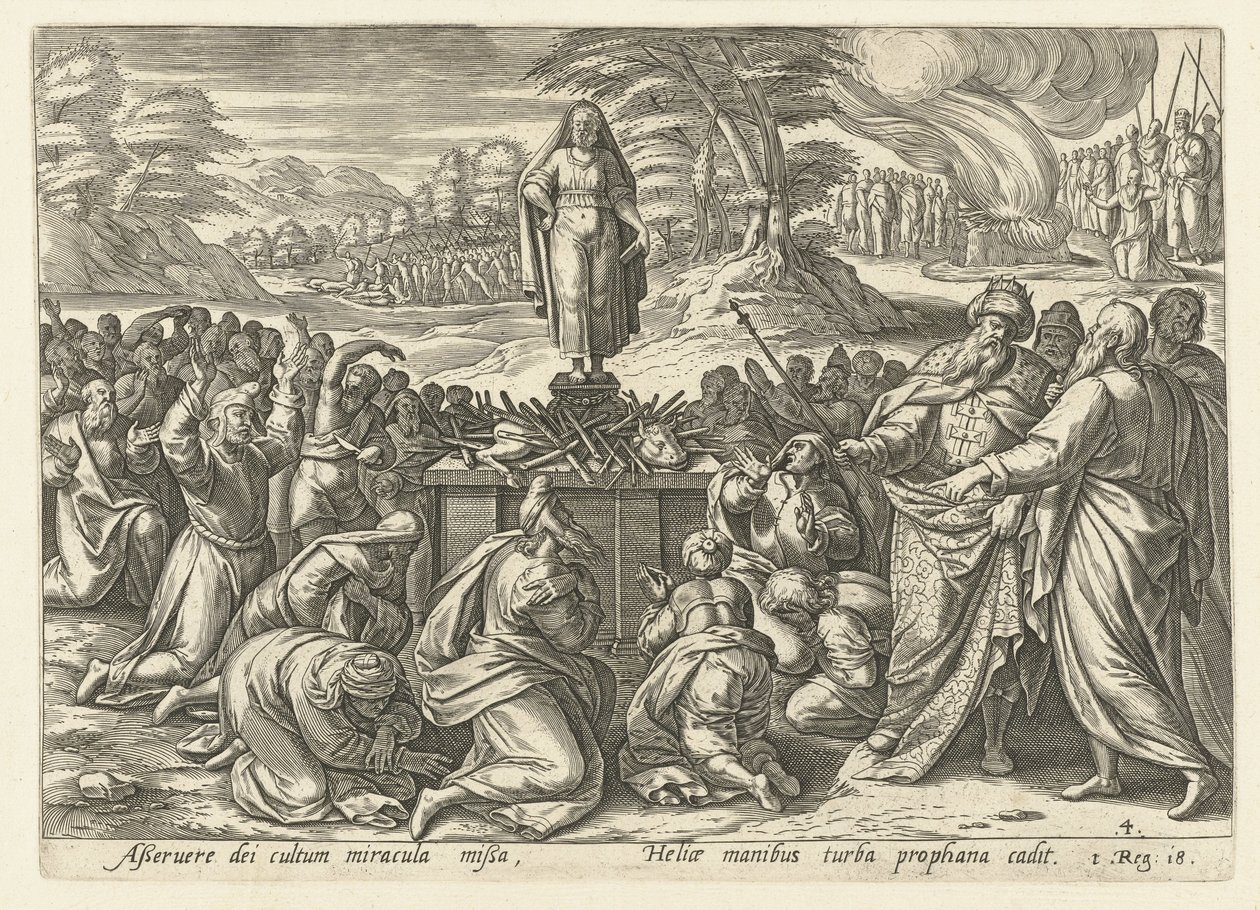 Elia compete con i profeti di Baal da Hendrick Goltzius (rejected attribution)