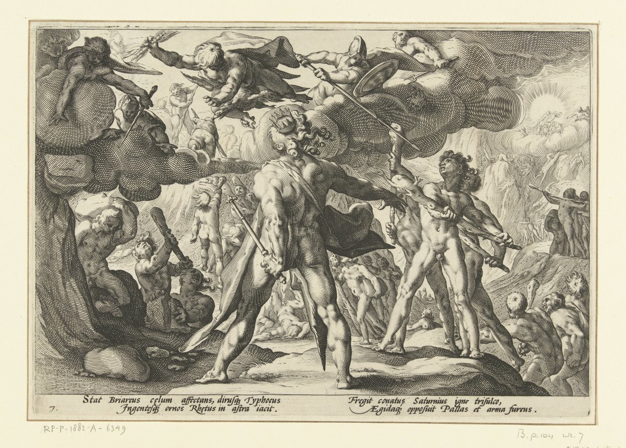 Attacco dei Giganti al mondo degli dei da Hendrick Goltzius (workshop of)