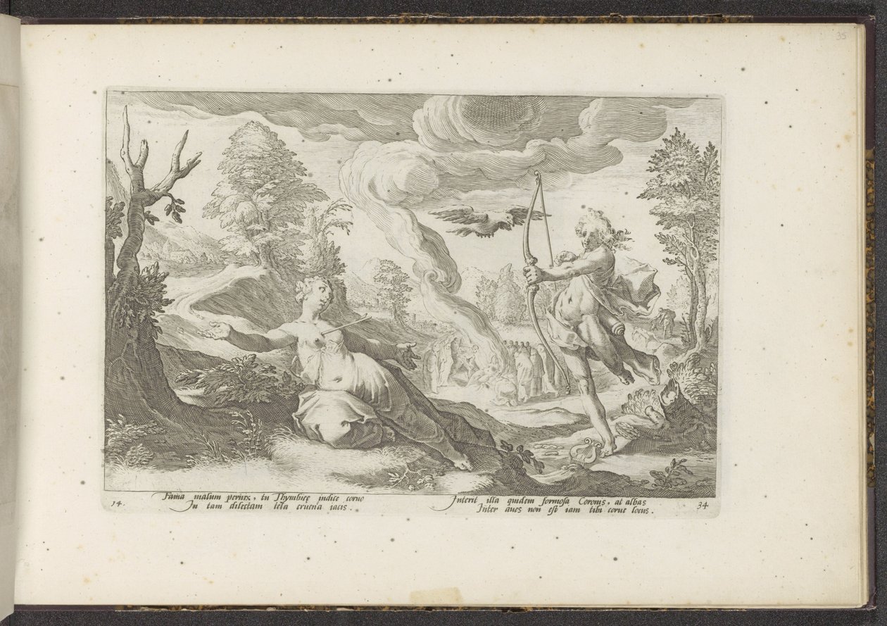 Apollo uccide Coronis da Hendrick Goltzius (workshop of)