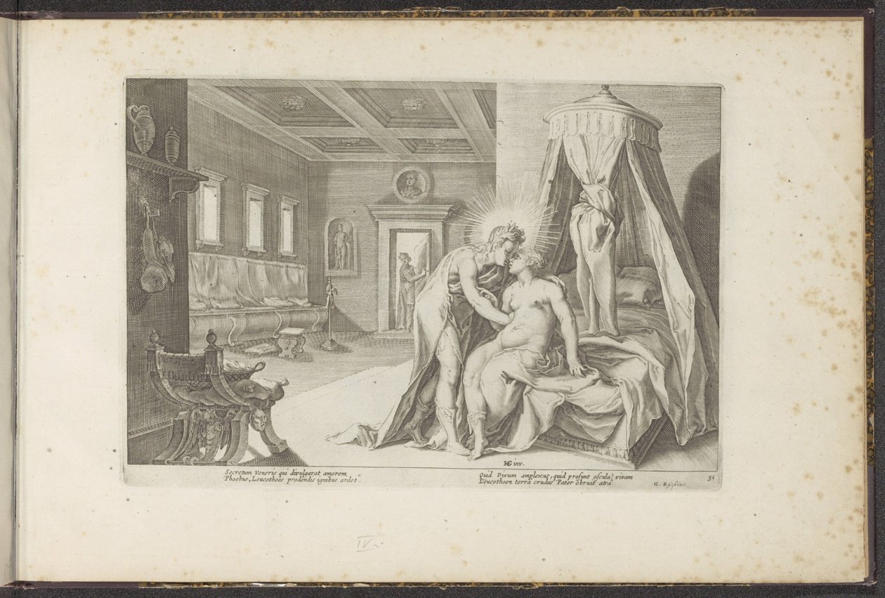 Apollo seduce Leucothea da Hendrick Goltzius (workshop of)
