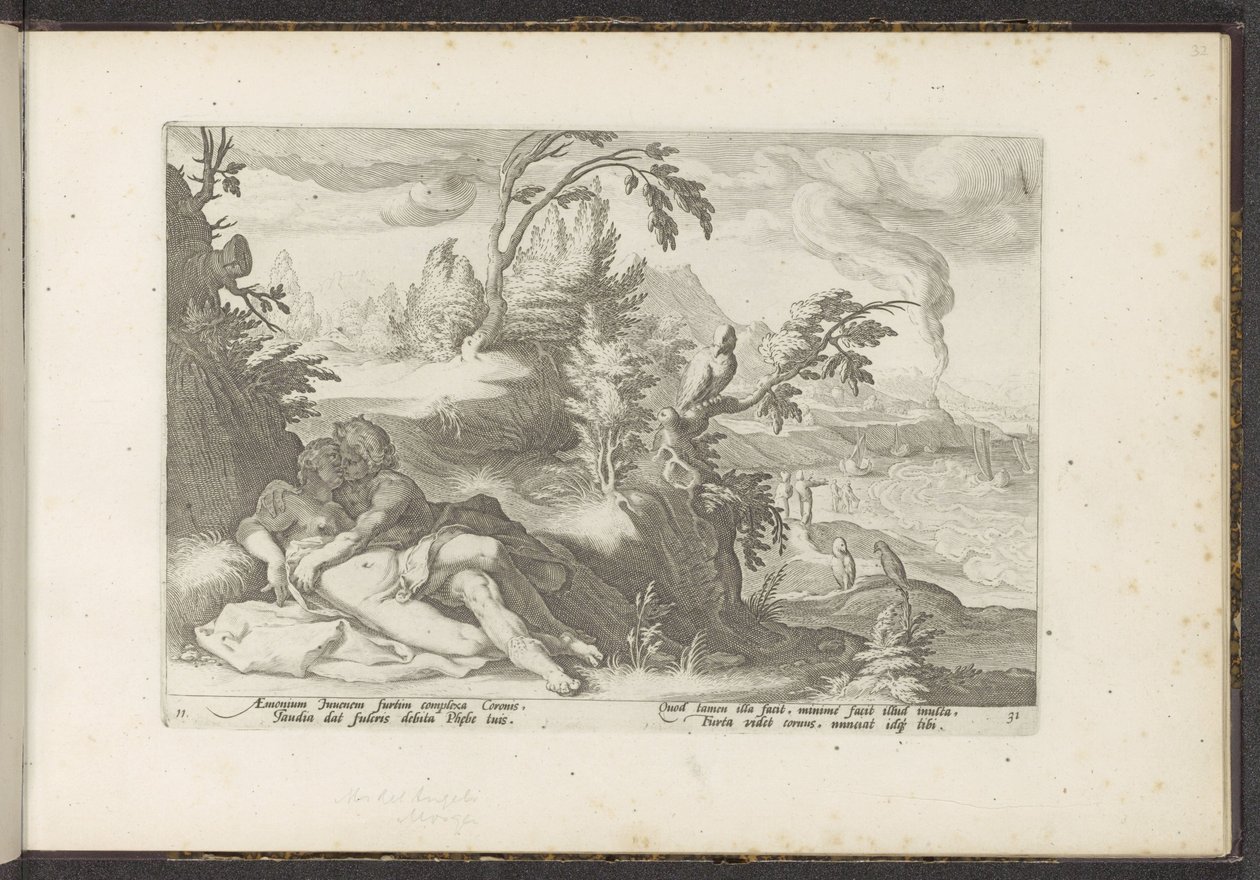 Corvo scopre la ragazza Coronide da Hendrick Goltzius (workshop of)