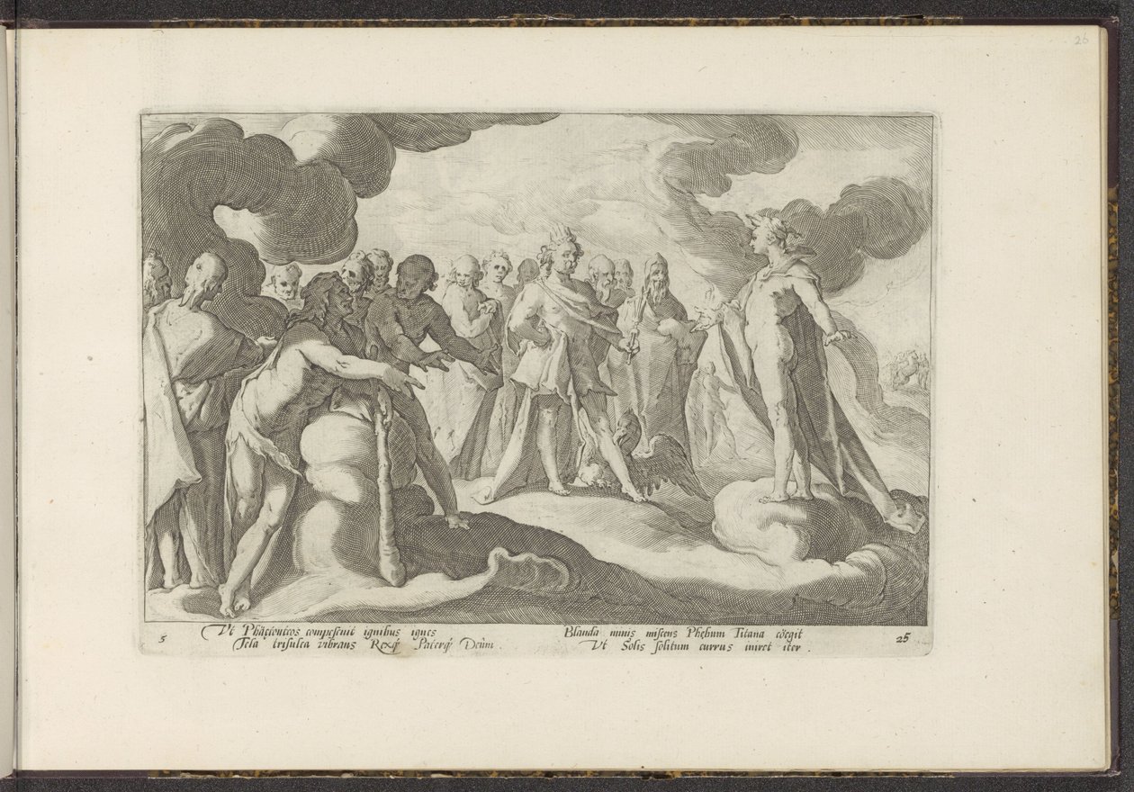 Dei chiedono al dio del sole di tornare sul suo carro da Hendrick Goltzius (workshop of)