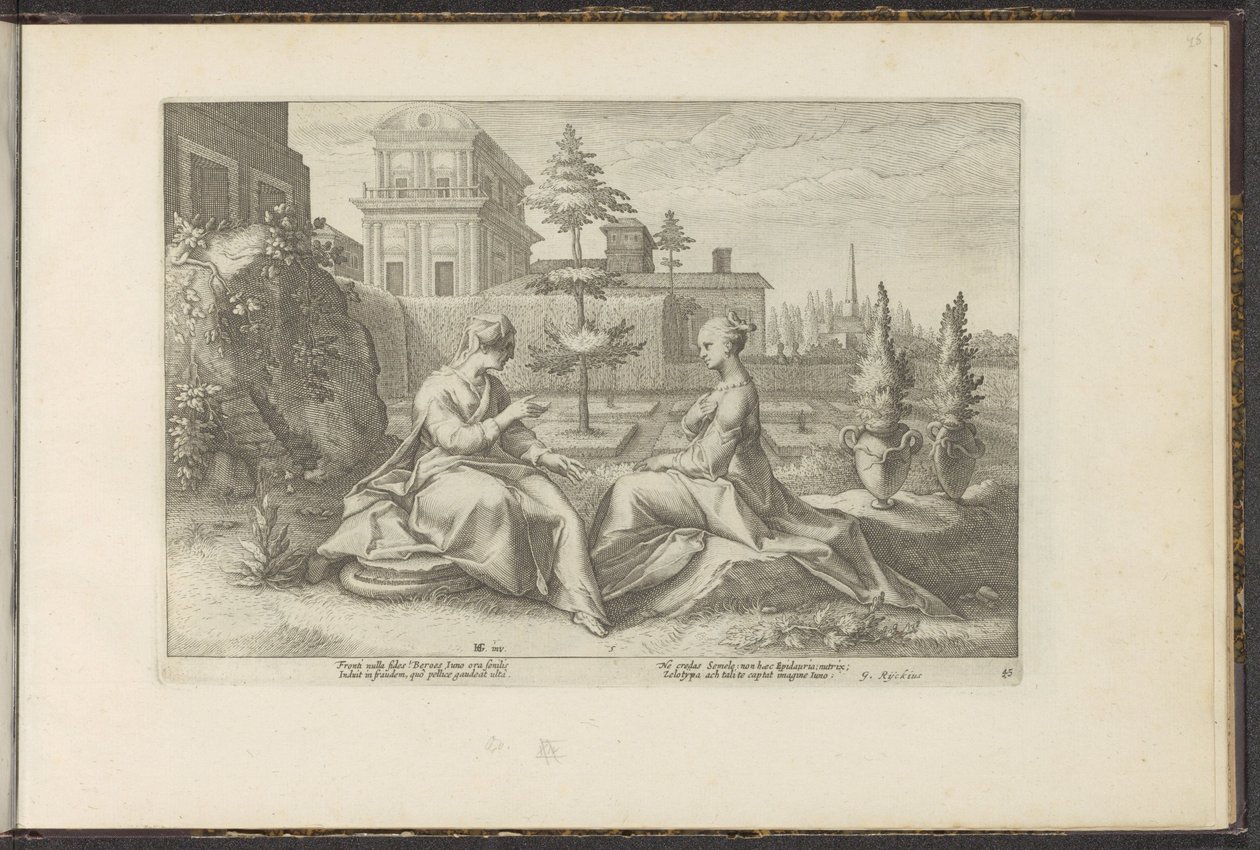 Giunone si avvicina a Semele sotto le sembianze di Beroe da Hendrick Goltzius (workshop of)