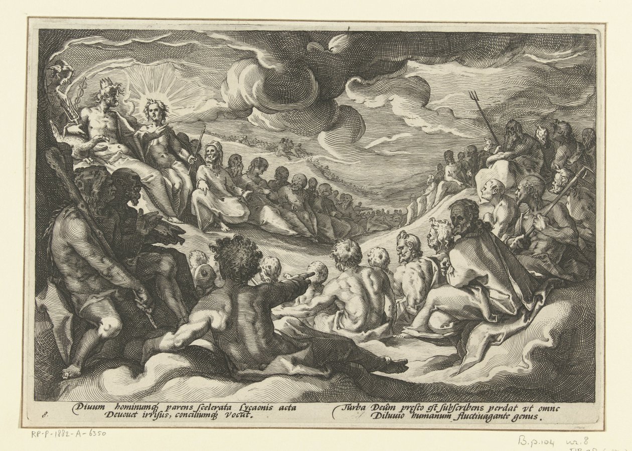 Giove convoca gli dei olimpici (Le metamorfosi di Ovidio) da Hendrick Goltzius (workshop of)