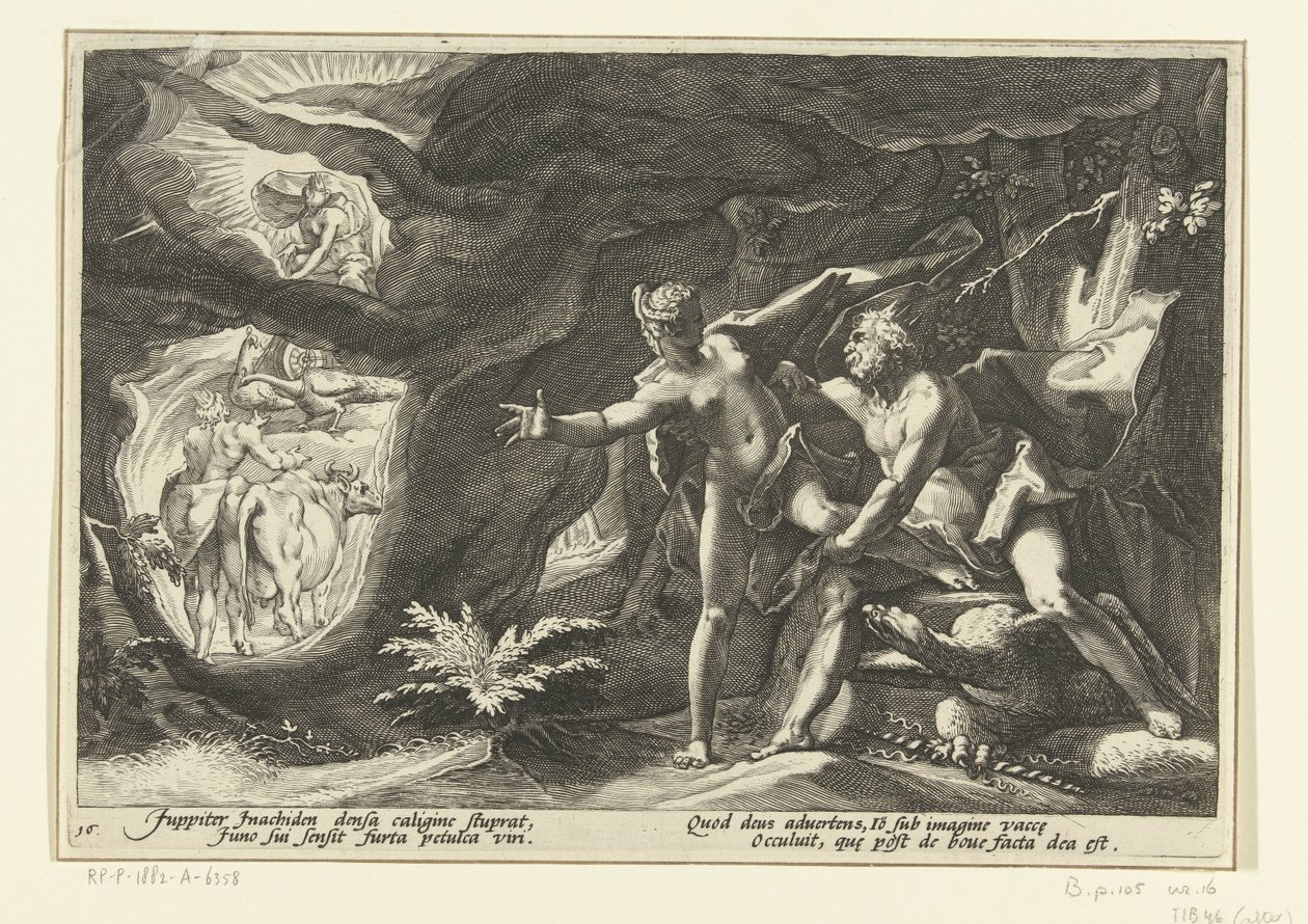 Giove abusa di Io da Hendrick Goltzius (workshop of)