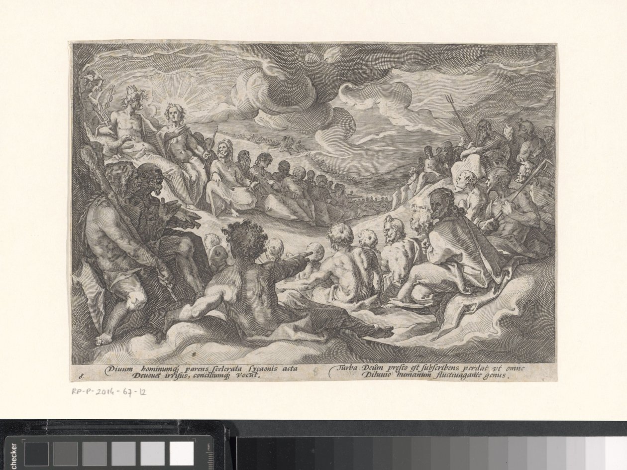 Giove chiede consiglio agli dei olimpici da Hendrick Goltzius (workshop of)