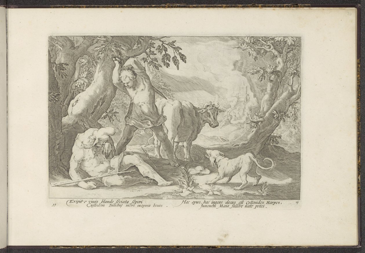 Mercurio uccide Argo (serie: Metamorfosi di Ovidio) da Hendrick Goltzius (workshop of)