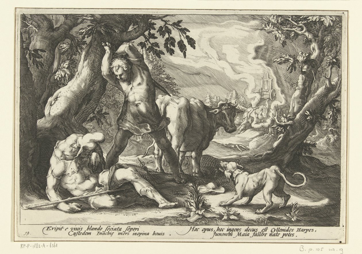 Mercurio uccide Argo da Hendrick Goltzius (workshop of)
