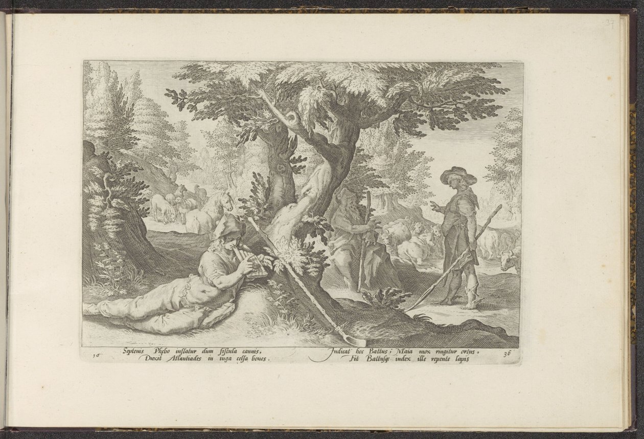Mercurio e Battus da Hendrick Goltzius (workshop of)
