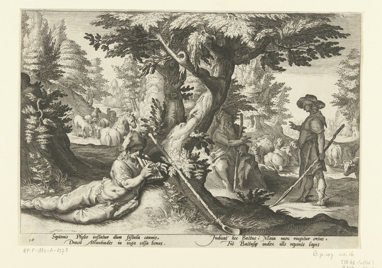 Mercurio e Battus da Hendrick Goltzius (workshop of)