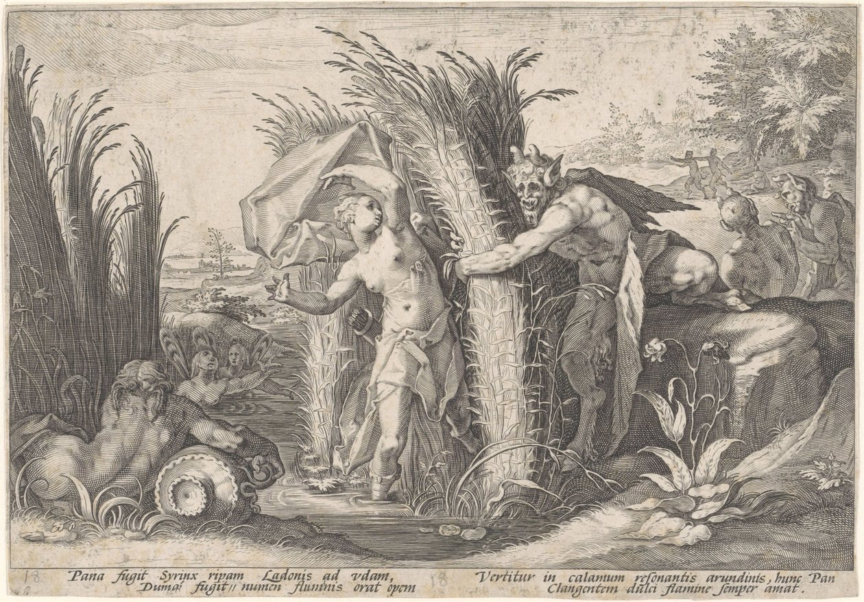 Pan e Siringa da Hendrick Goltzius (workshop of)
