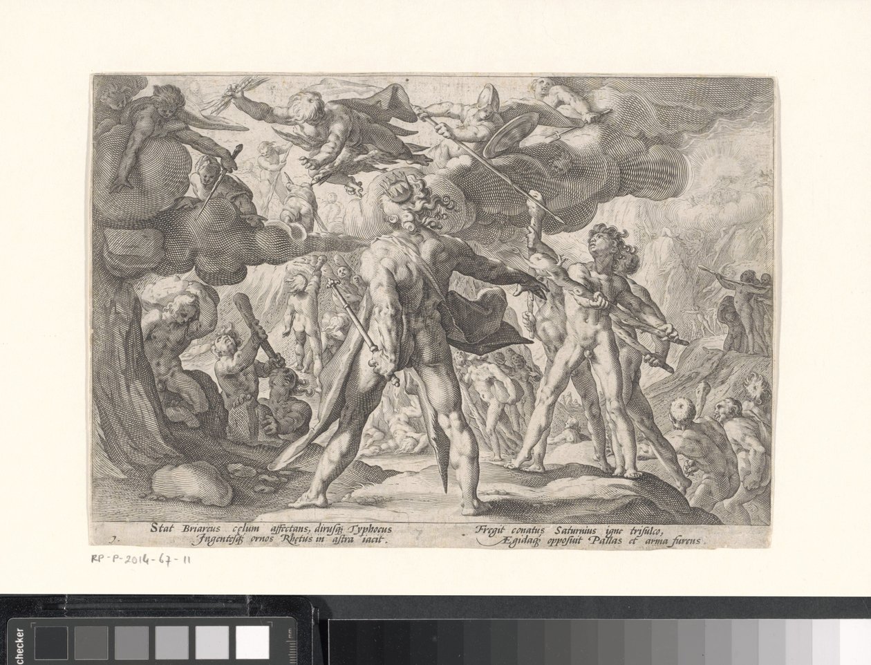La Battaglia tra gli Dei e i Giganti (Metamorfosi di Ovidio) da Hendrick Goltzius (workshop of)