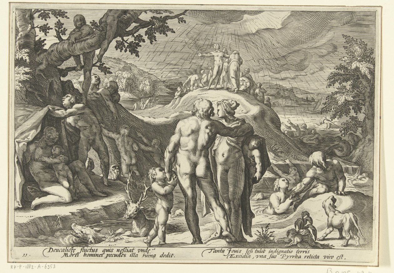 Diluvio di Deucalione da Hendrick Goltzius (workshop of)