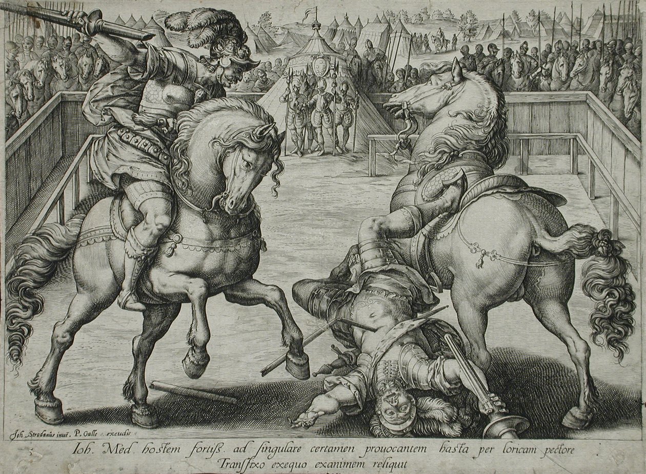 Un duello a cavallo da Hendrick Goltzius