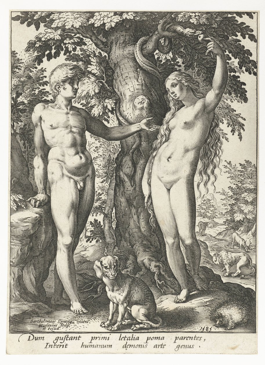 Adamo ed Eva e il serpente da Hendrick Goltzius