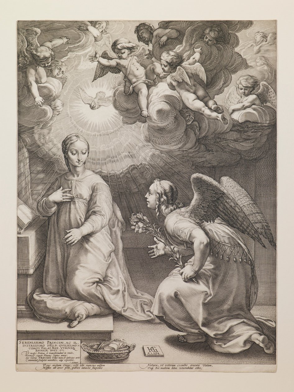 Annunciazione, dalla serie «La vita della Vergine» da Hendrick Goltzius