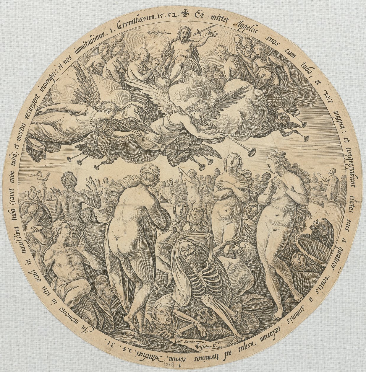 La resurrezione dei morti, foglio 1 della serie “Le quattro cose ultime” da Hendrick Goltzius