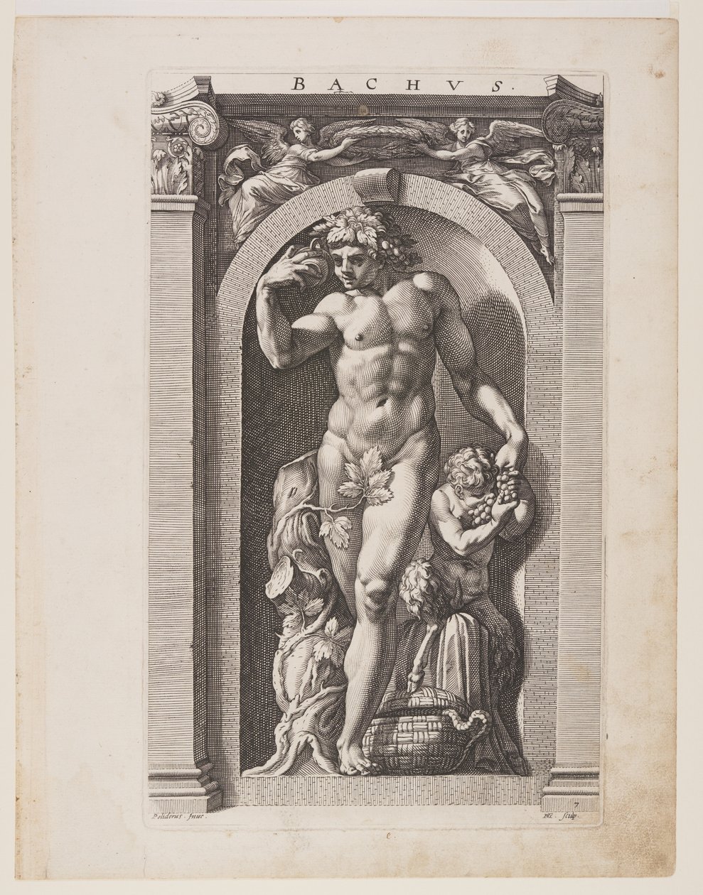 Bacco, da Otto divinità pagane da Hendrick Goltzius