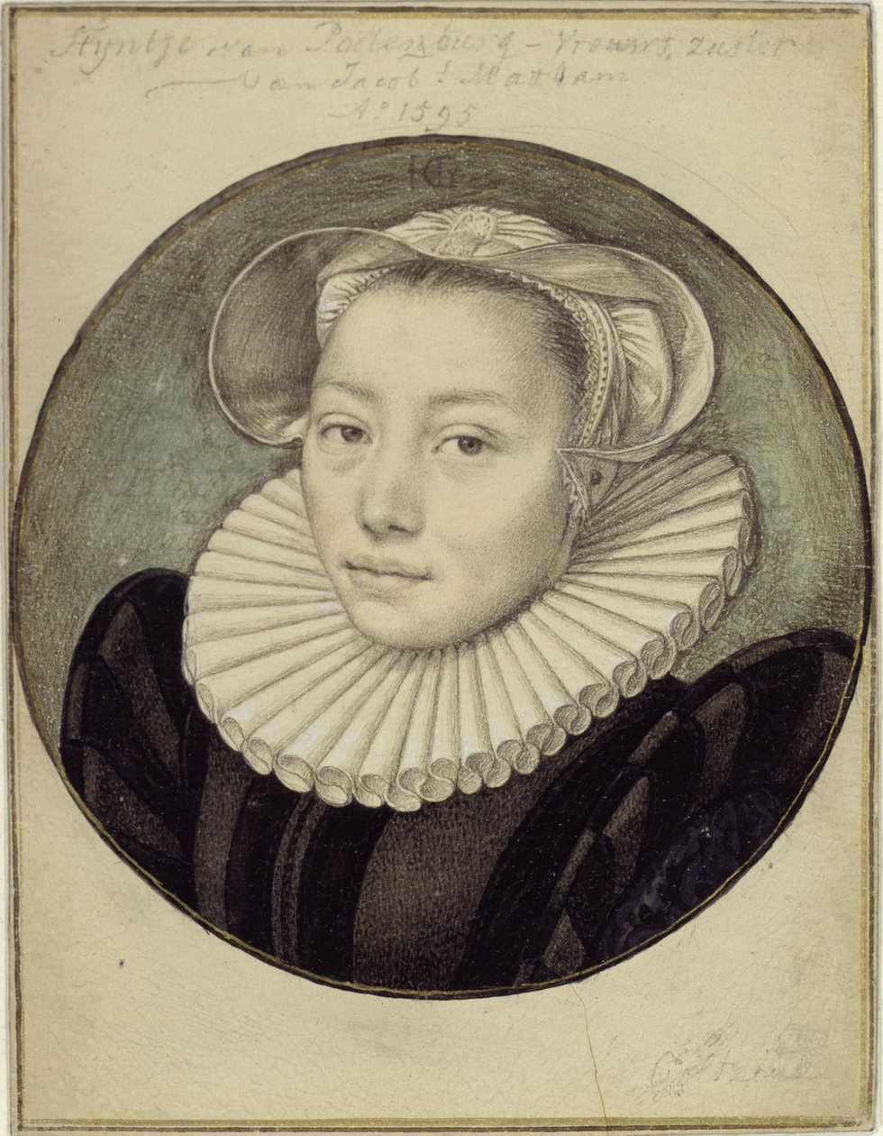 Ritratto a mezzo busto di Styntje van Poelenburg-Vrouws, sorella di Jacob Matham da Hendrick Goltzius