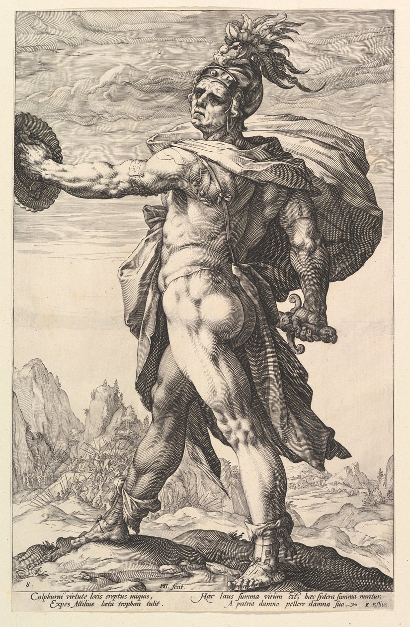 Calphurnius, da “Gli eroi romani” da Hendrick Goltzius