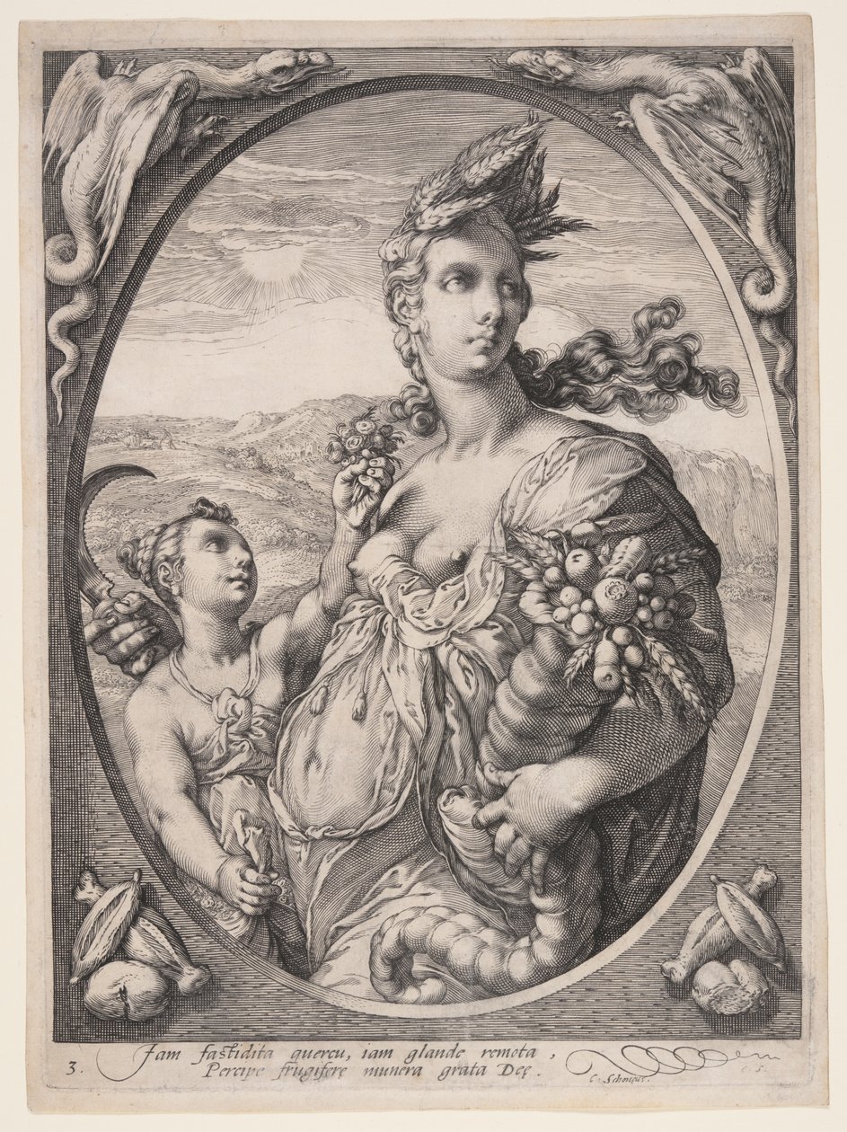 Cerere, da Tre dei o dee pagani da Hendrick Goltzius