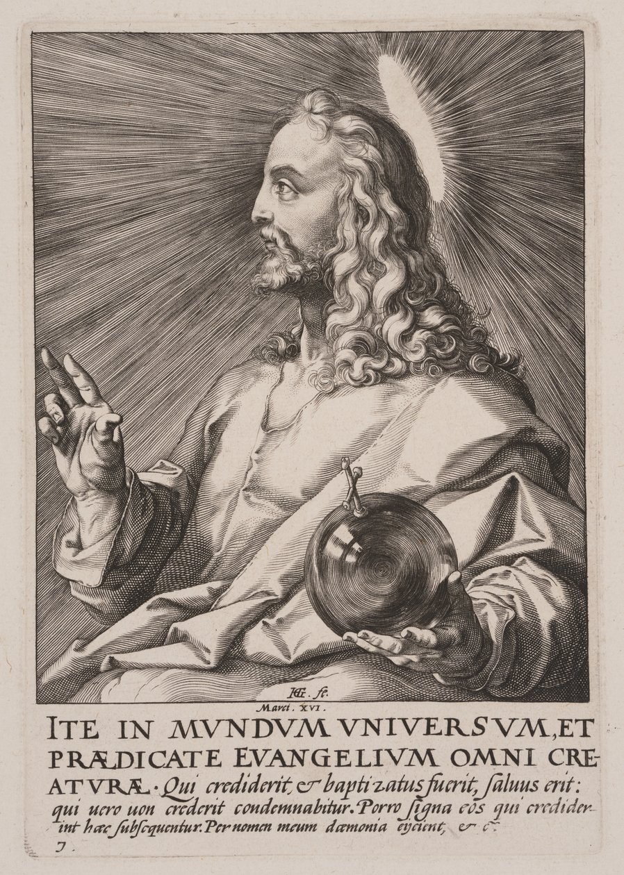 Cristo (come Salvator Mundi), da Cristo, gli Apostoli e San Paolo con il Credo da Hendrick Goltzius