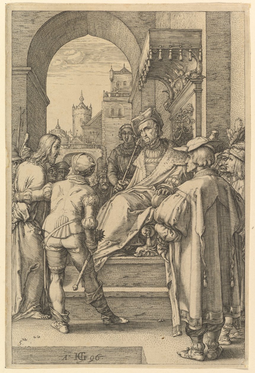 Cristo davanti a Pilato, tratto da "La Passione di Cristo" da Hendrick Goltzius